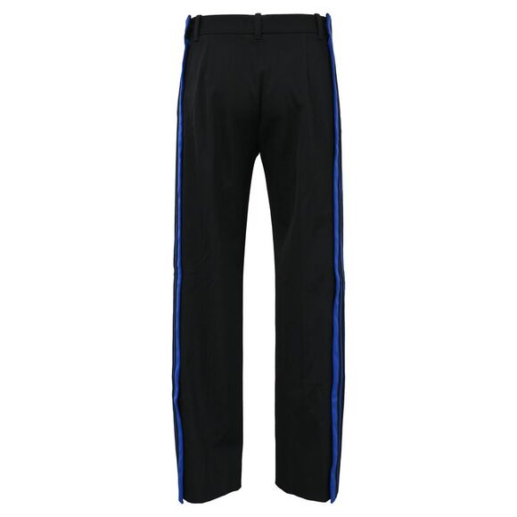 Balenciaga Striped Twill Trousers in Black Cotton
